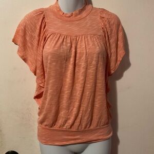 Annabelle Women's Y2K butterfly cap sleeved Peach Blouse size S